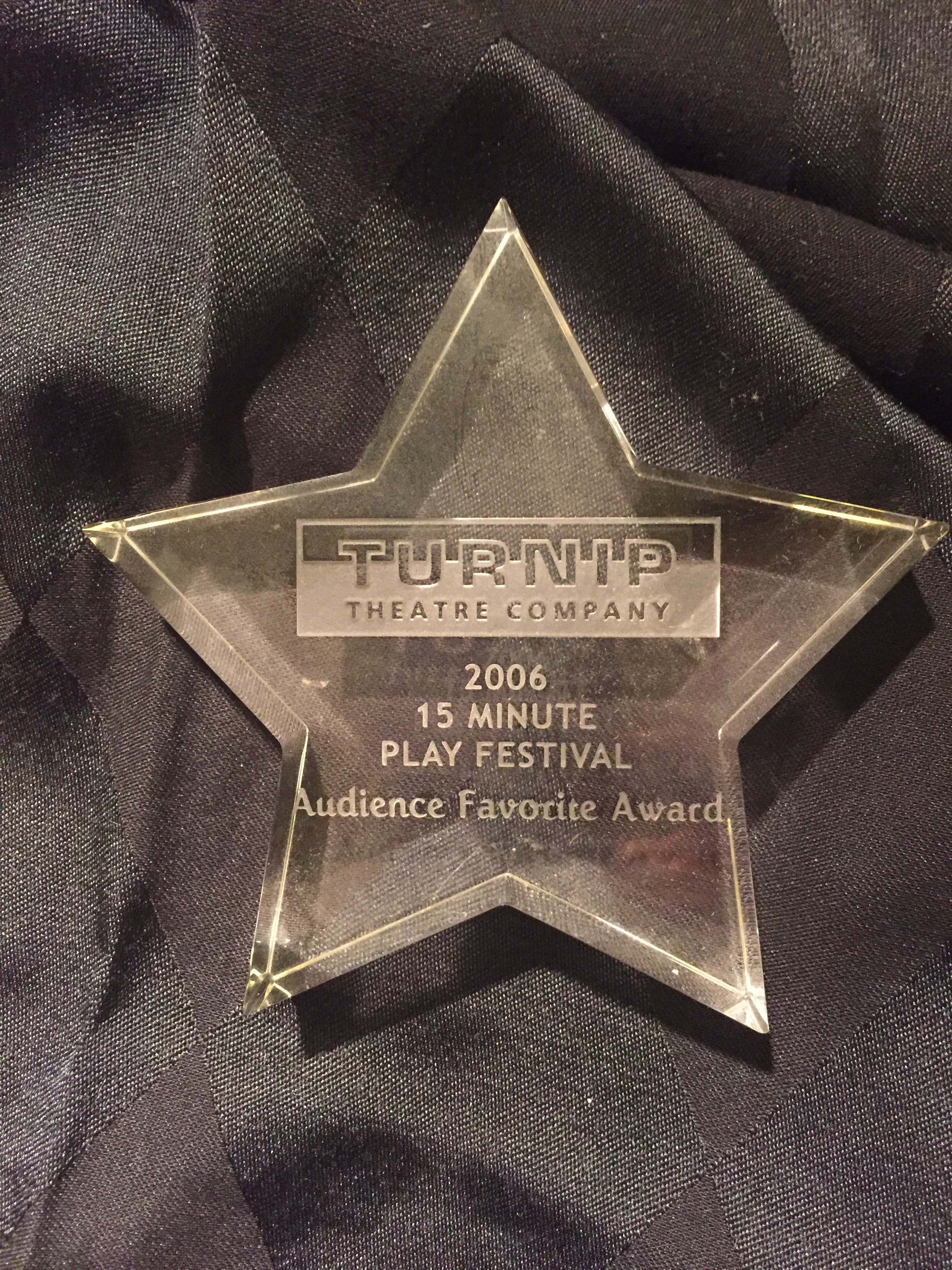 Audience Choice Award, 2006 Turnip Play Festival, Globe Theater, New York. ( Double D )