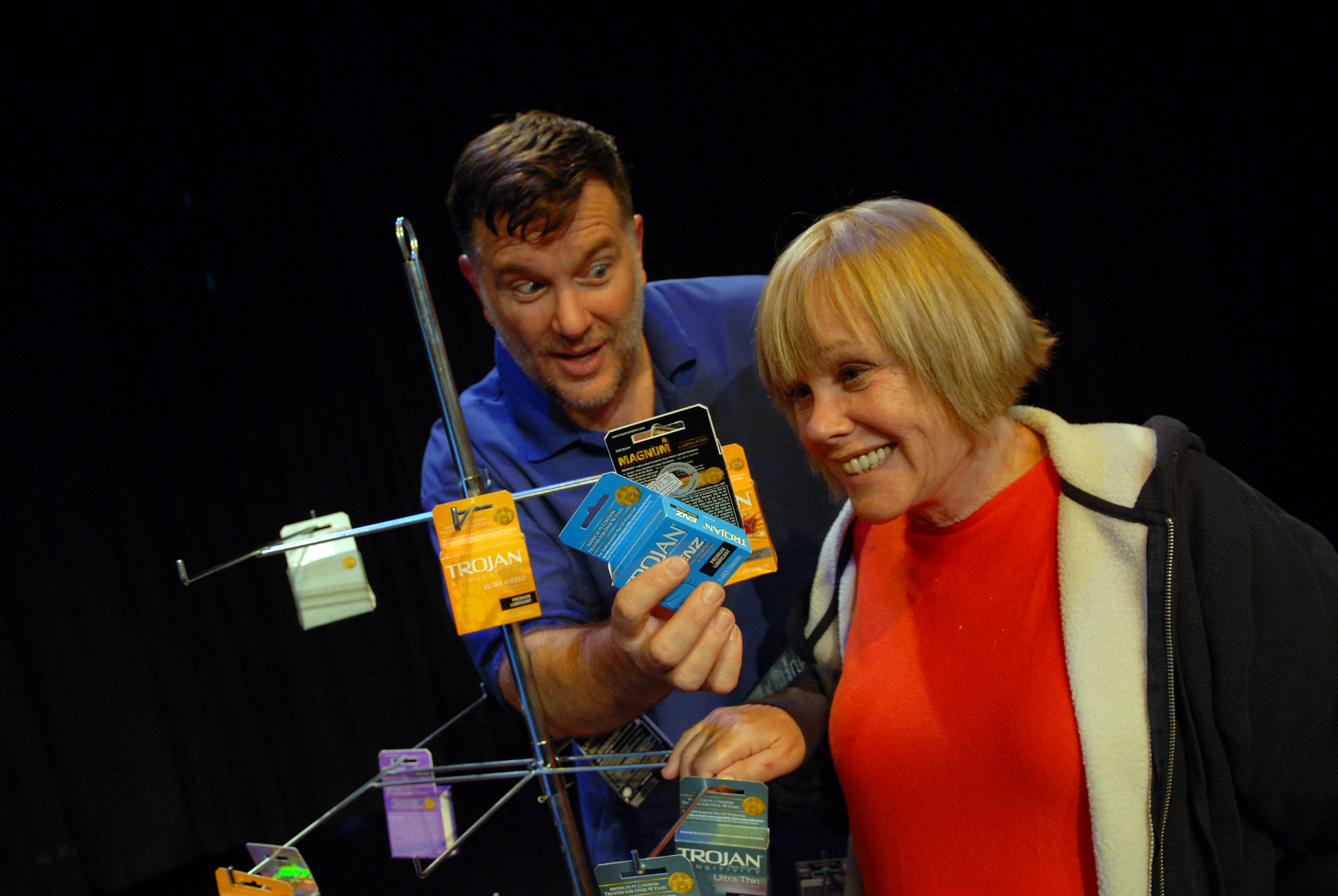 Jim Dalglish as Perry and Lynda Sturner as Helen (2015 production during the Provincetown International Women's Theater Festival.)