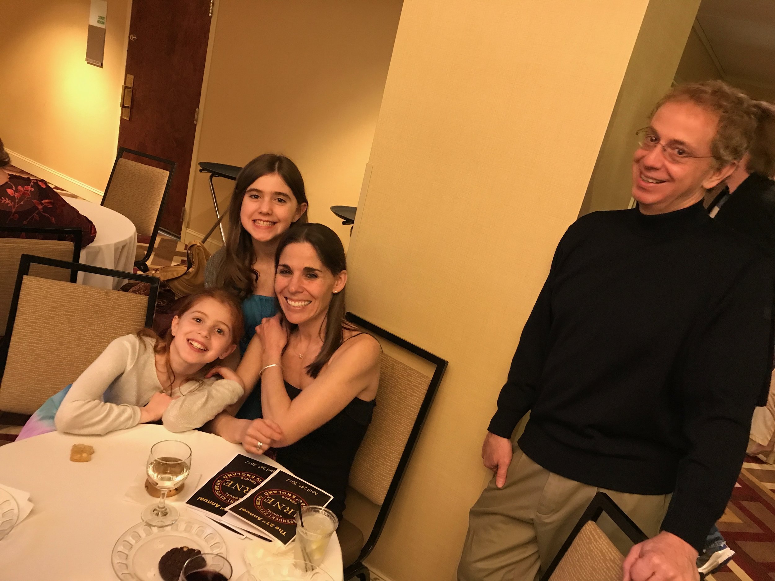Natalia and Alexandra Tsourides and their wonderfully supportive parents at the awards ceremony. 
