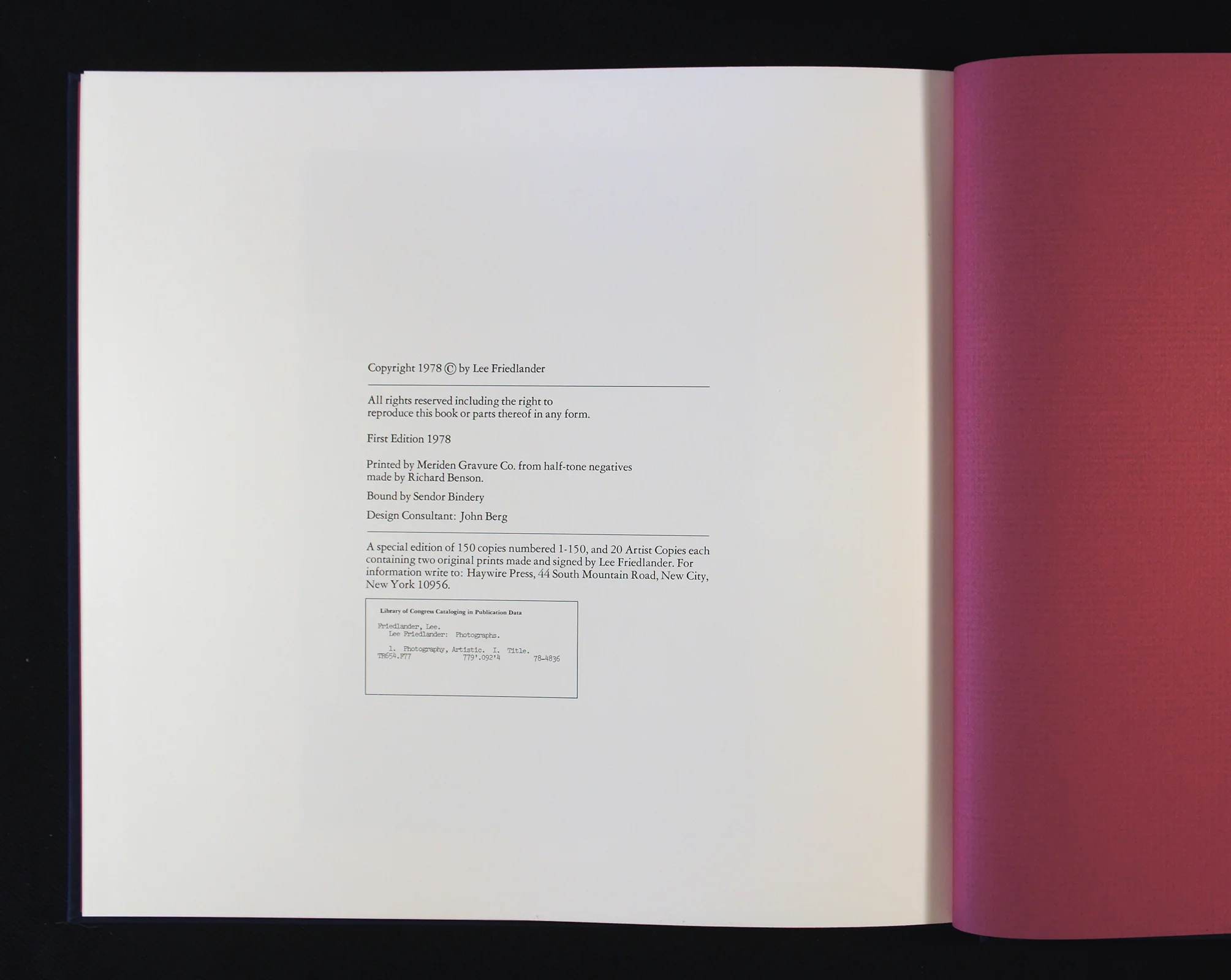 Lee Friedlander: Photographs — HAYWIRE PRESS