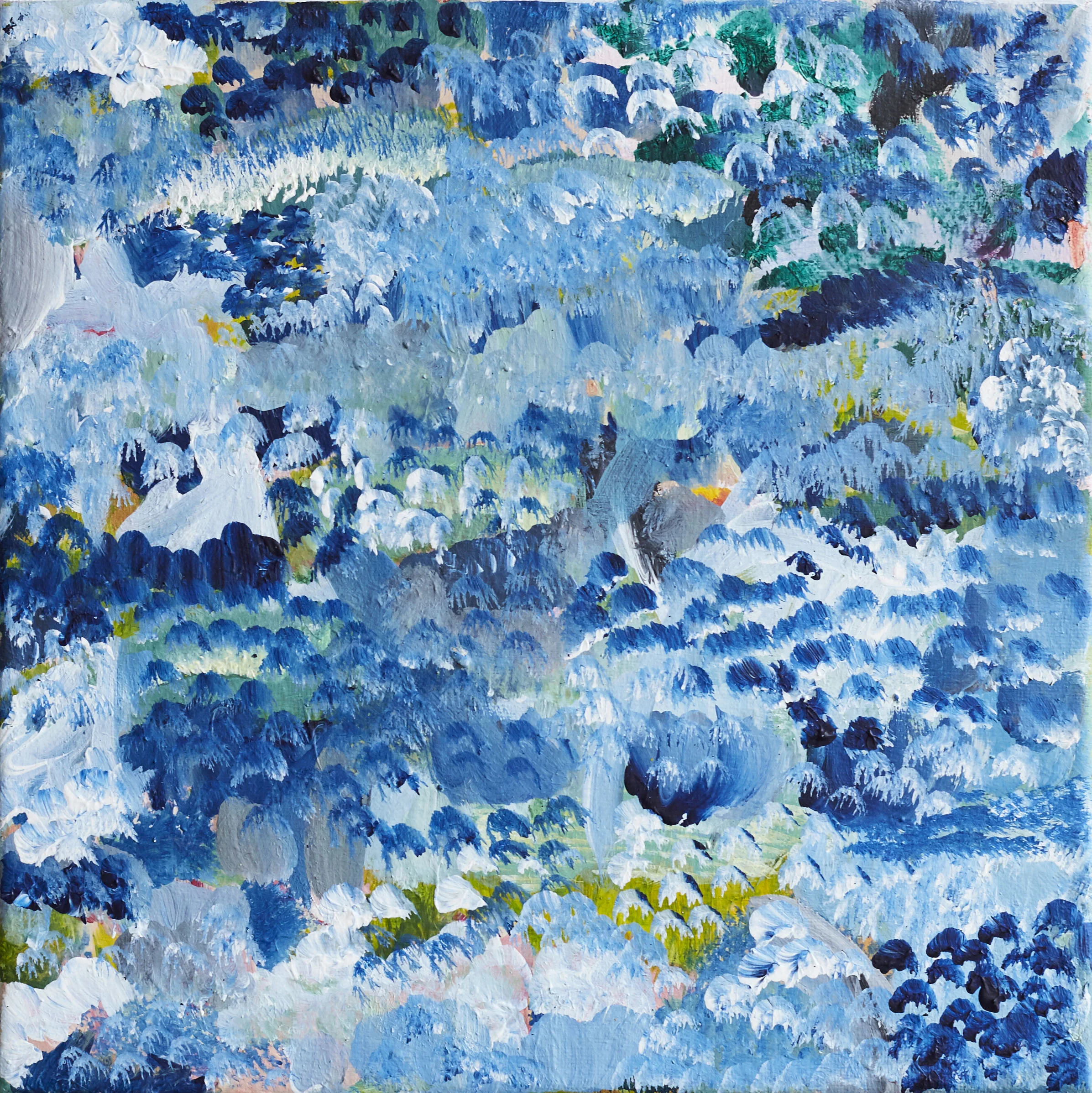 'Claude's Garden' 26cmx26cm acrylic on canvas (sold)