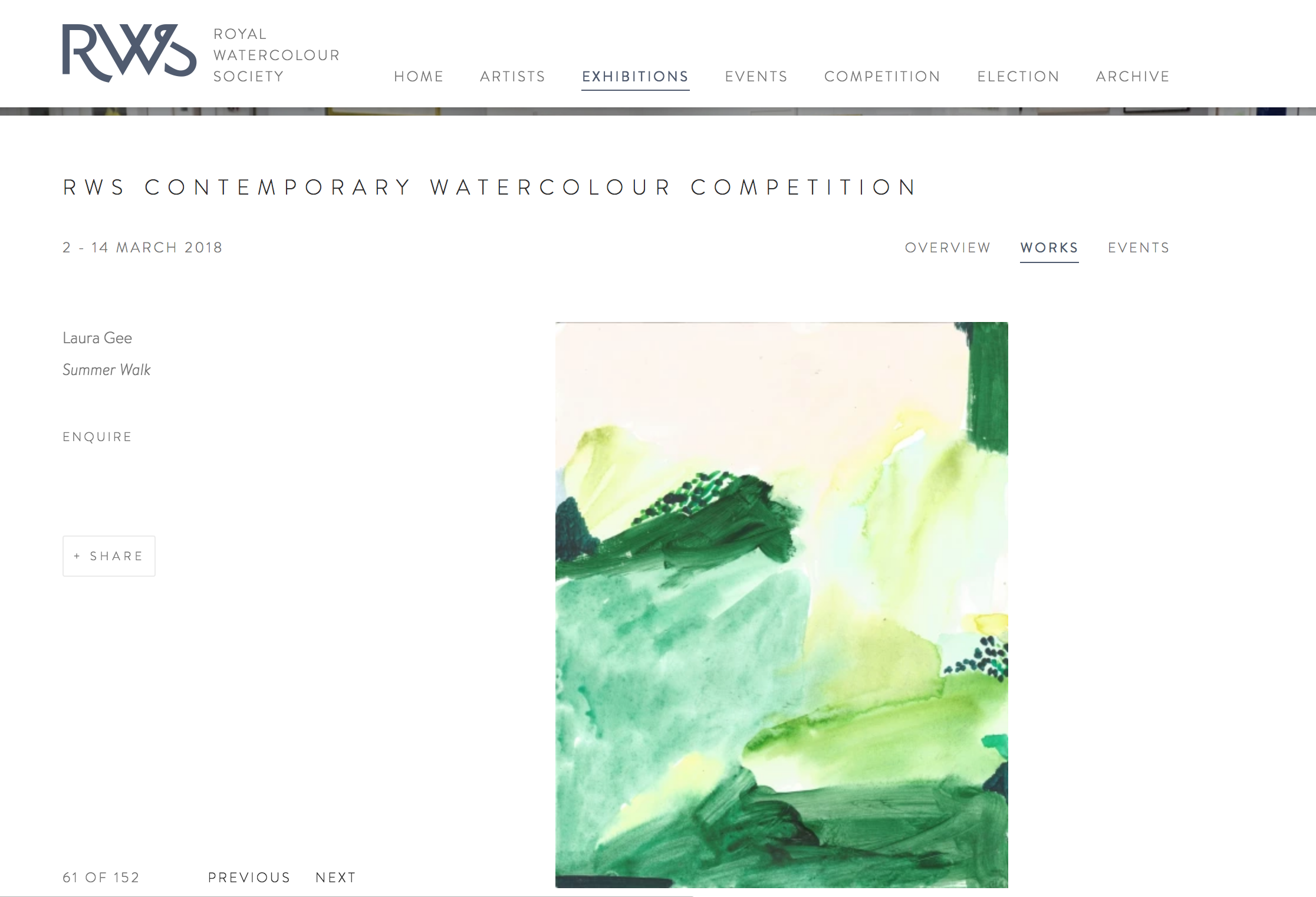 My work on the RWS website