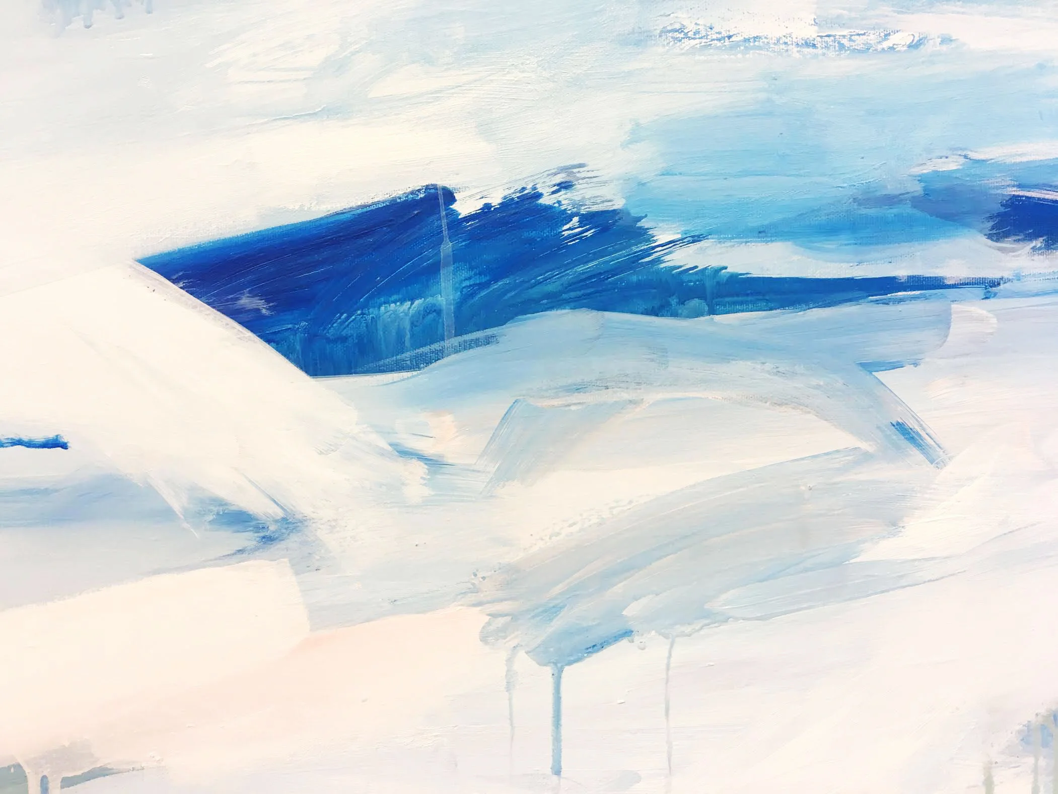 Shots of an Icelandic Inspired commission using my abstract marks and approach to Landscape paintings. measures 100m x 93cm