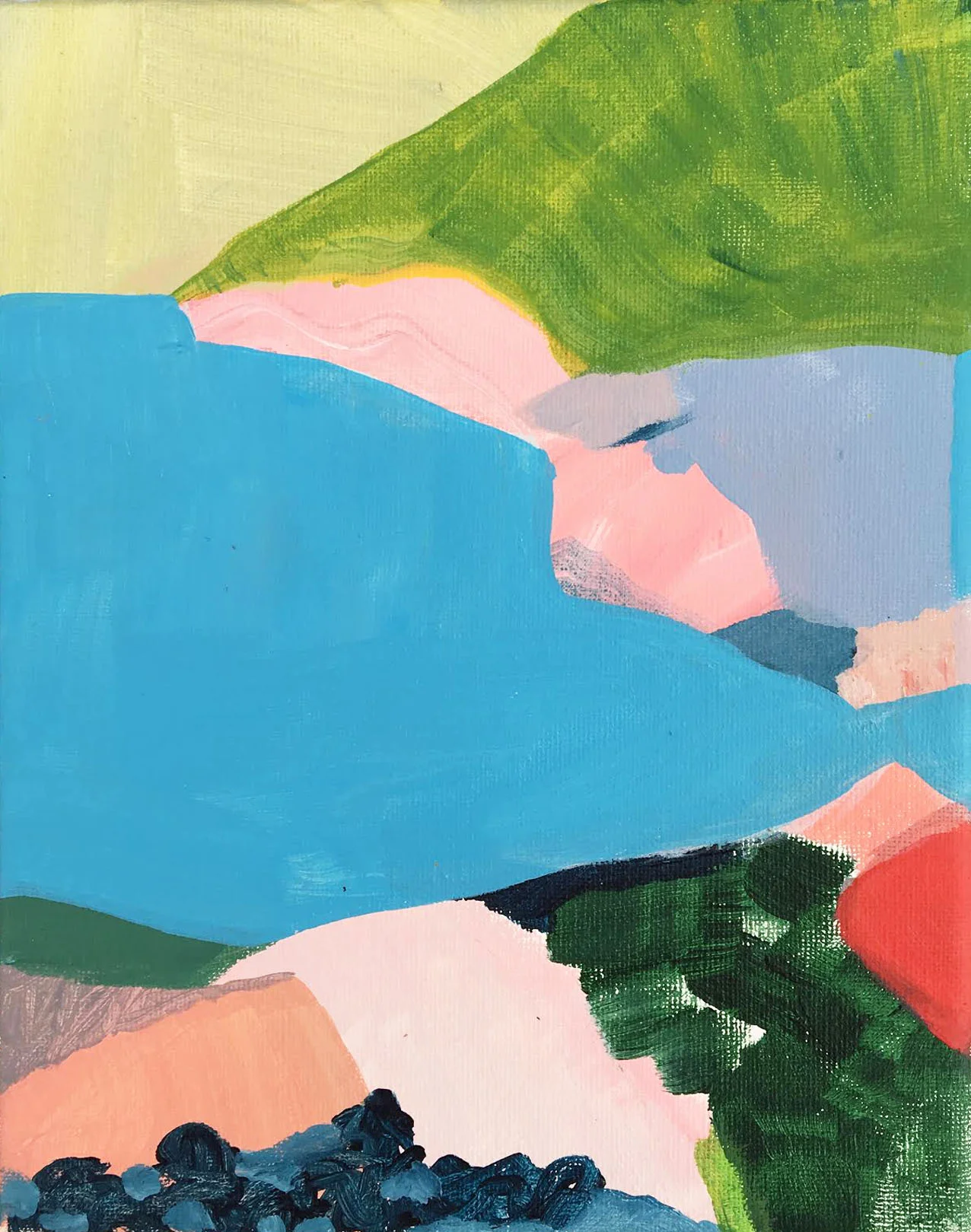 'Pink sand and yellow sky' Acrylic on canvas, 25 x20cm (Copy) (Copy)