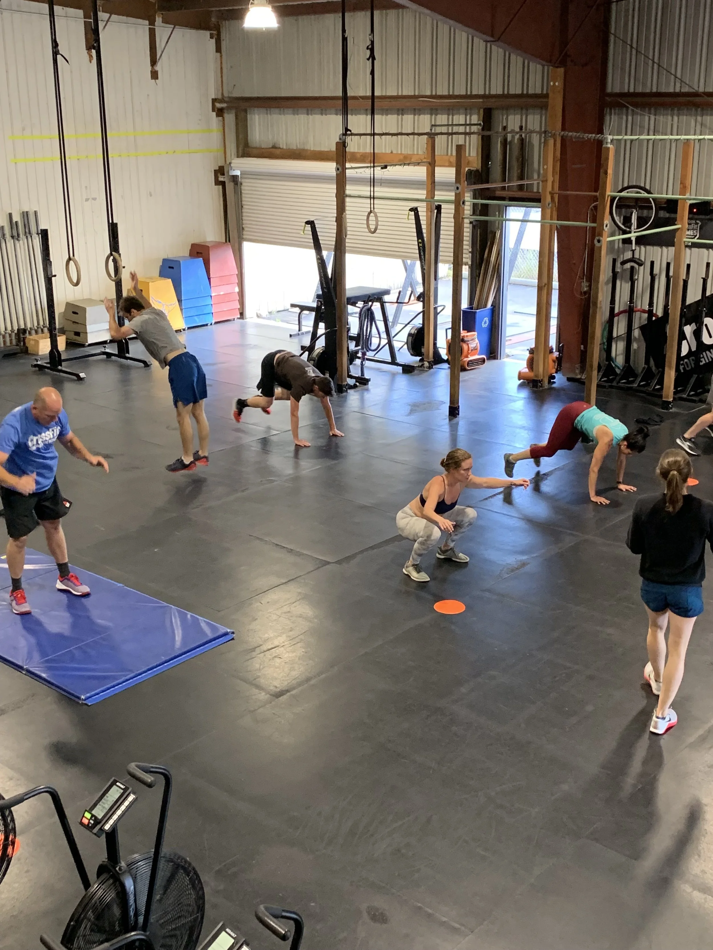 Class squats and burpees