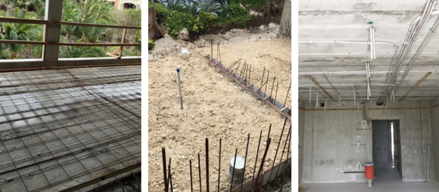 Concreting and first fix electrical works in progress