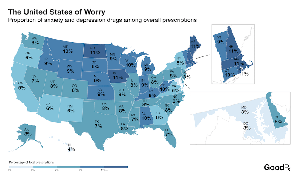 Depression and anxiety drug map