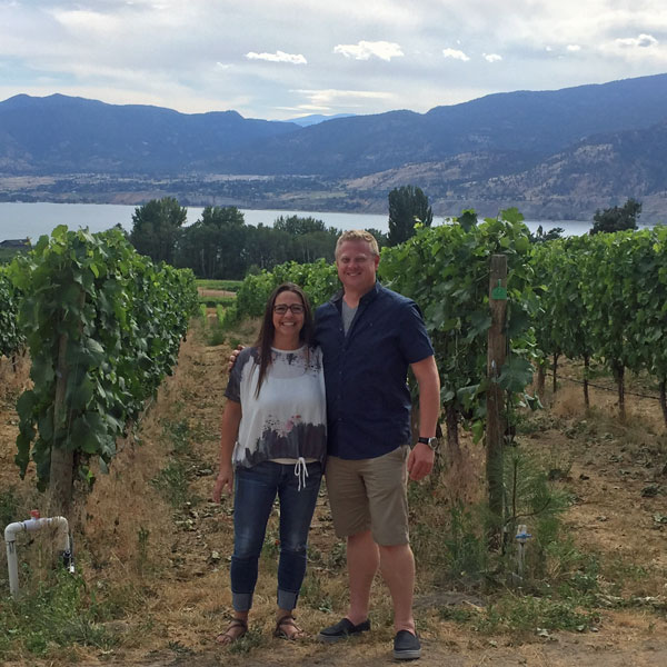 Marina & Chris checking out the vineyards