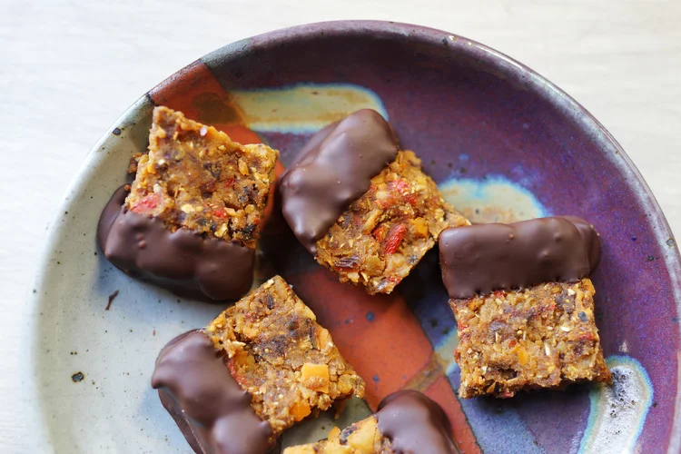 Chocolate Dipped Persimmon Bars
