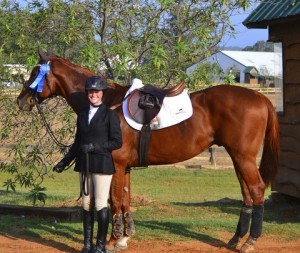 St. Pauli Boy Owned by Colleen McQuay and shown by Alexandra Ansteth Winner of the TAKE2 Thoroughbred Program jumper division at his first horse show
