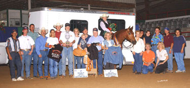 Coronas Missin Star (NRHA- Don’t Miss This) is a 1997 chestnut mare by Missin James and out of Coronas Vogue by Corona Cody. Her earnings total $209,063 , including 2002 NRBC Non Pro Champion and she has an AQHA Amateur Performance ROM. She is the producer of over $216,000 , including Dun It Found A Star, Non Pro Futurity Finalist, winner of the Cowboy Capital Classic Non Pro Derby and Reserve Champion at the 2008 NRBC. "Missy" is also the dam of Coronas In Hollywood, a 2008 palomino stallion by Hollywood Dun It. He was the 2011 High Roller Reining Classic NonPro Champion and 3rd and the 2011 Ariat Tulsa Reining Classic.