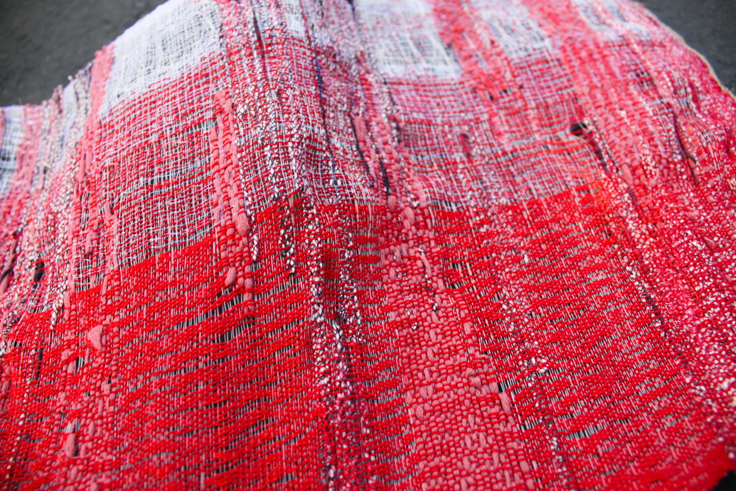 ‘A Perfect Red’ 2015 A collection of handwoven and Jacquard woven fabrics. Jacquards were hand drawn and digitally altered to create repeats.