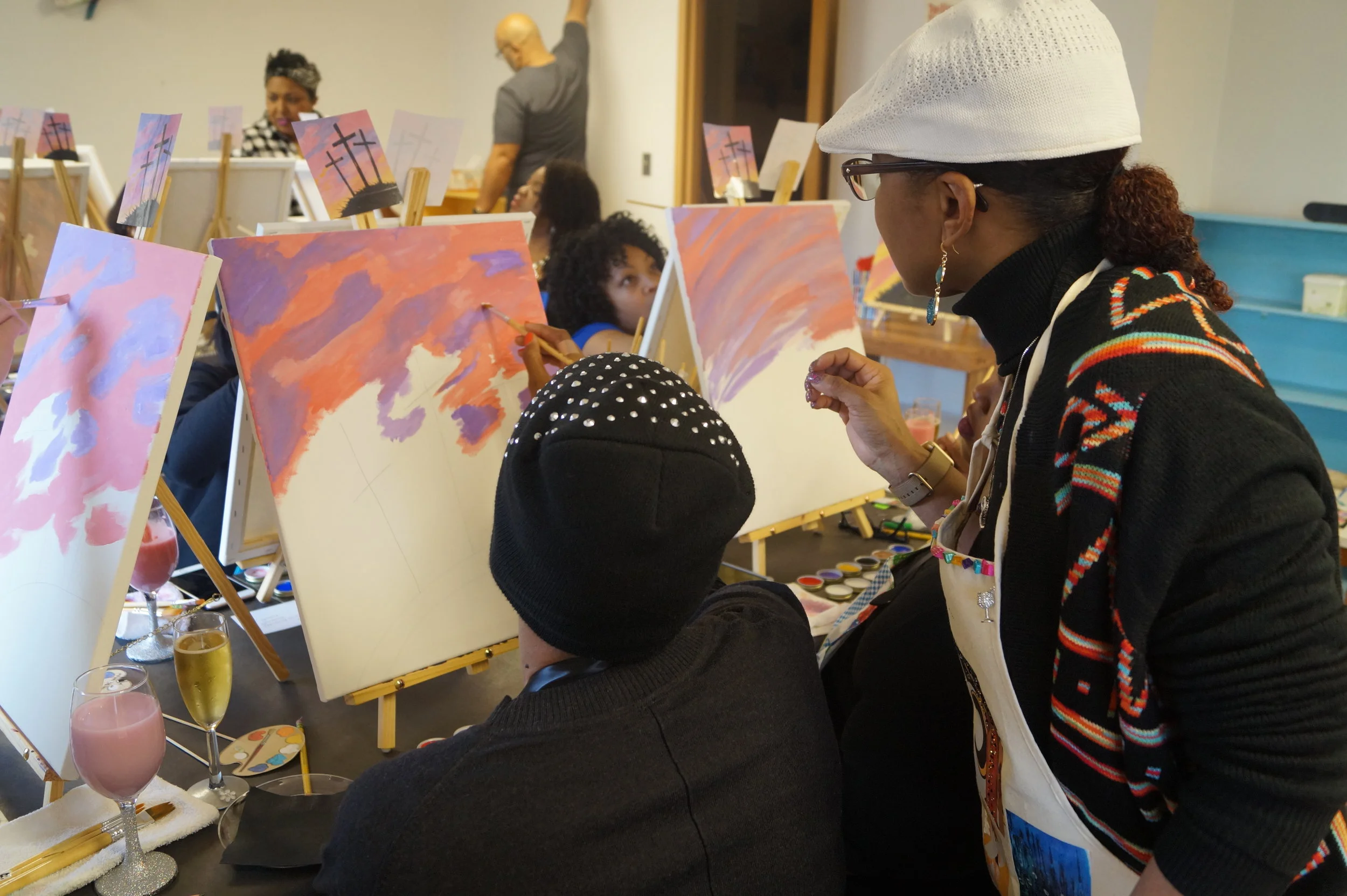 The Fancy Artist Paint and Sip Parties.      -The Cross