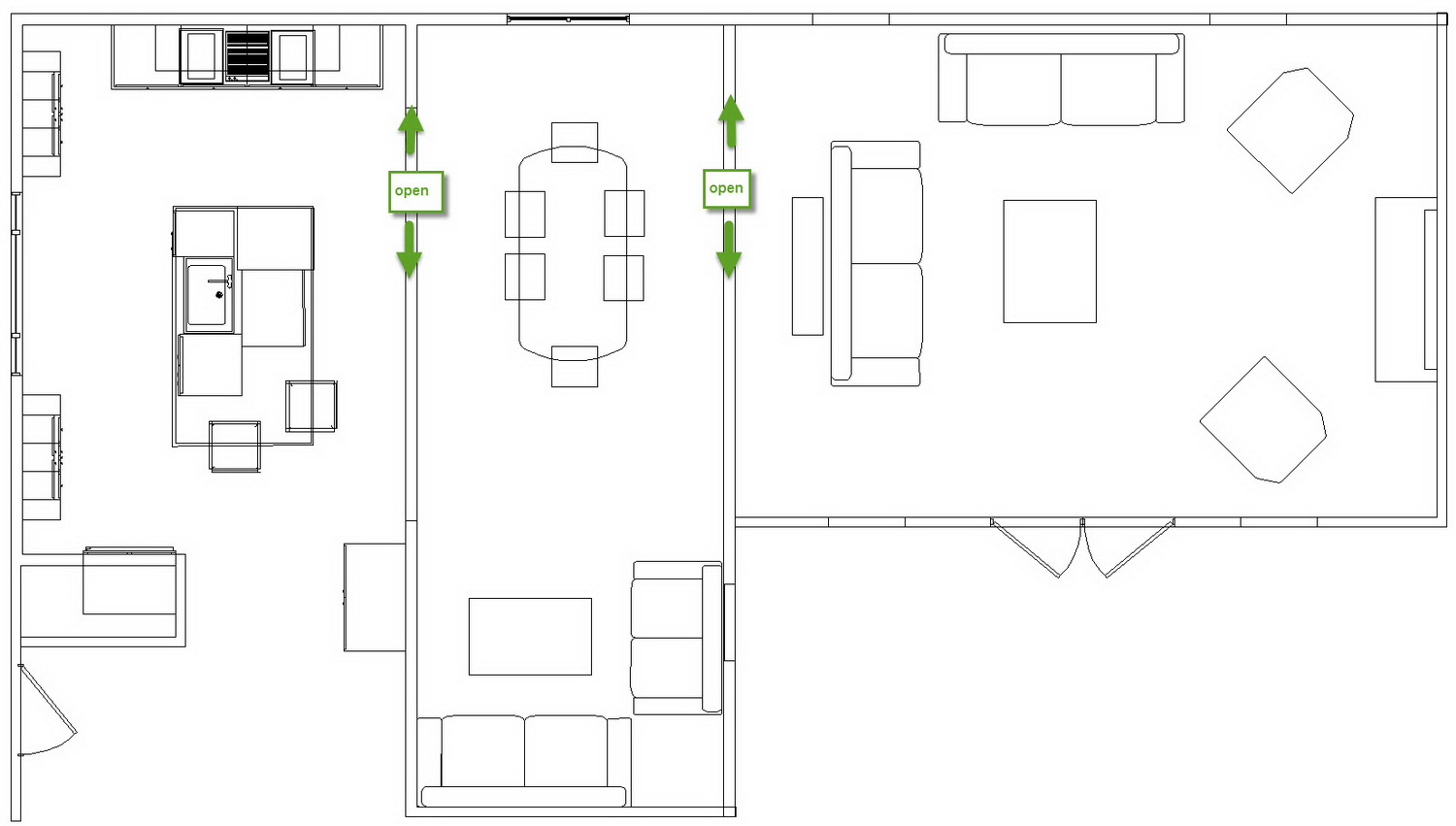 The kitchen plan for a fully open floorplan was finished...and then we found our dream home!
