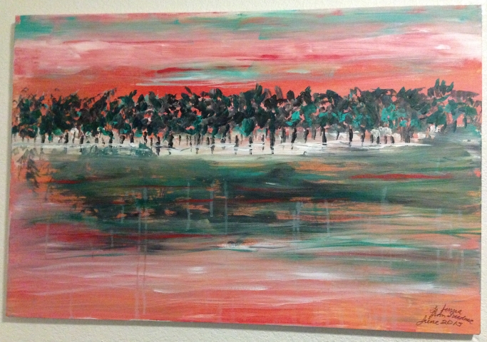 Grapevine Lake at Sunset by Christy Ann Watenapugh