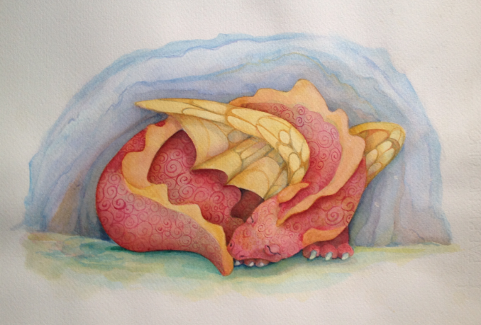 Dragonbye in watercolor by Susan Smith