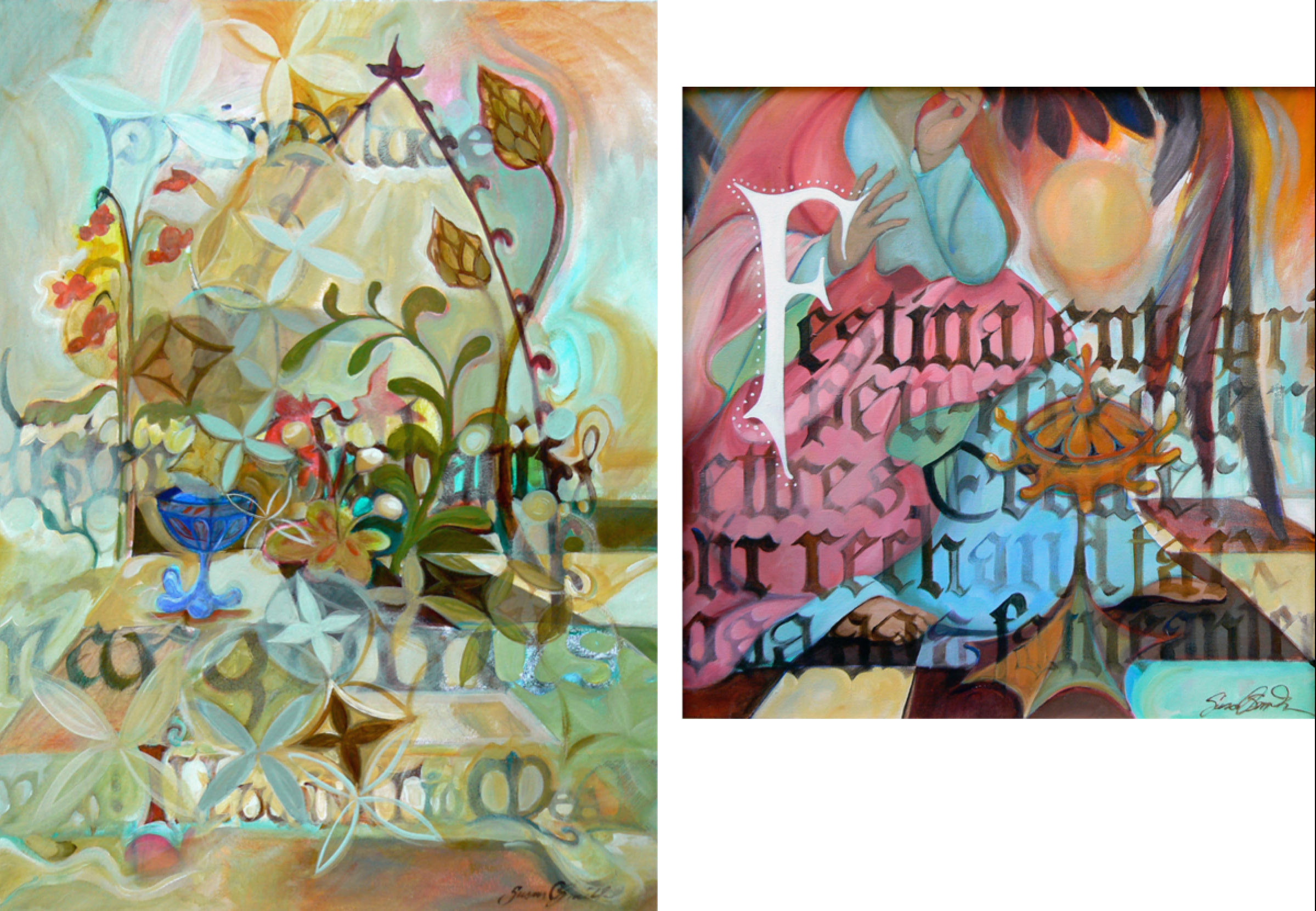 Prima Luce and Faineanter in acrylic by Susan Smith