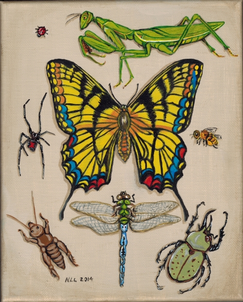 Bugs, paint, by Nancy Lee