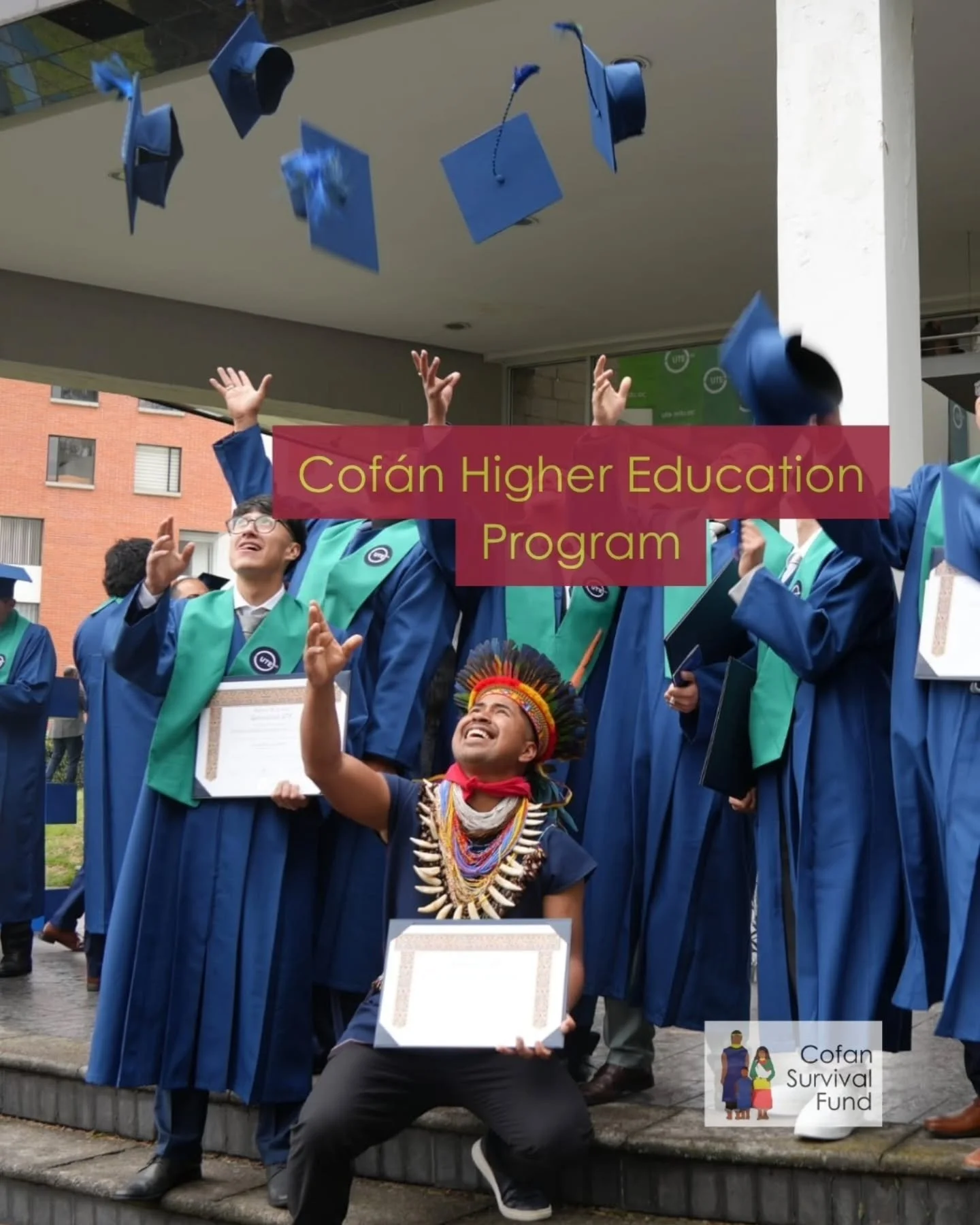 The Cof&aacute;n Higher Education Program, assists Cof&aacute;n students to study in the capital city of Quito by providing scholarships. We believe that everyone deserves the right to an education.

Pictured here are two graduates from the Cof&aacut