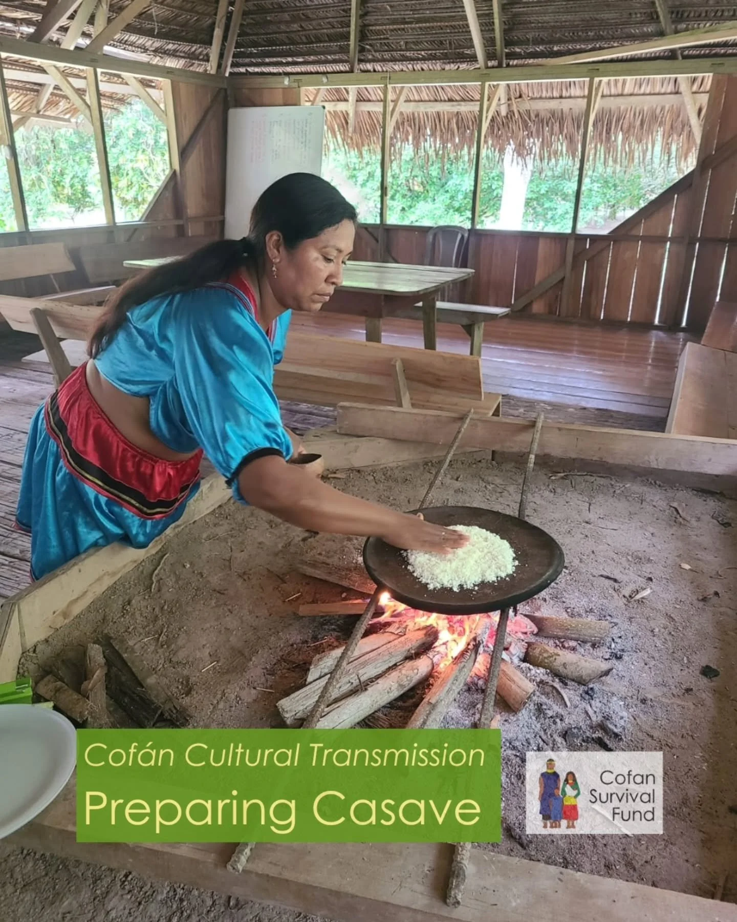 Members from the Cof&aacute;n community of Zabalo prepare "casave" a traditional food among many of the Amazonian river people.&nbsp;

It is made by harvesting yuca, then peeling and grating it. The liquid is squeezed out and used for soup,