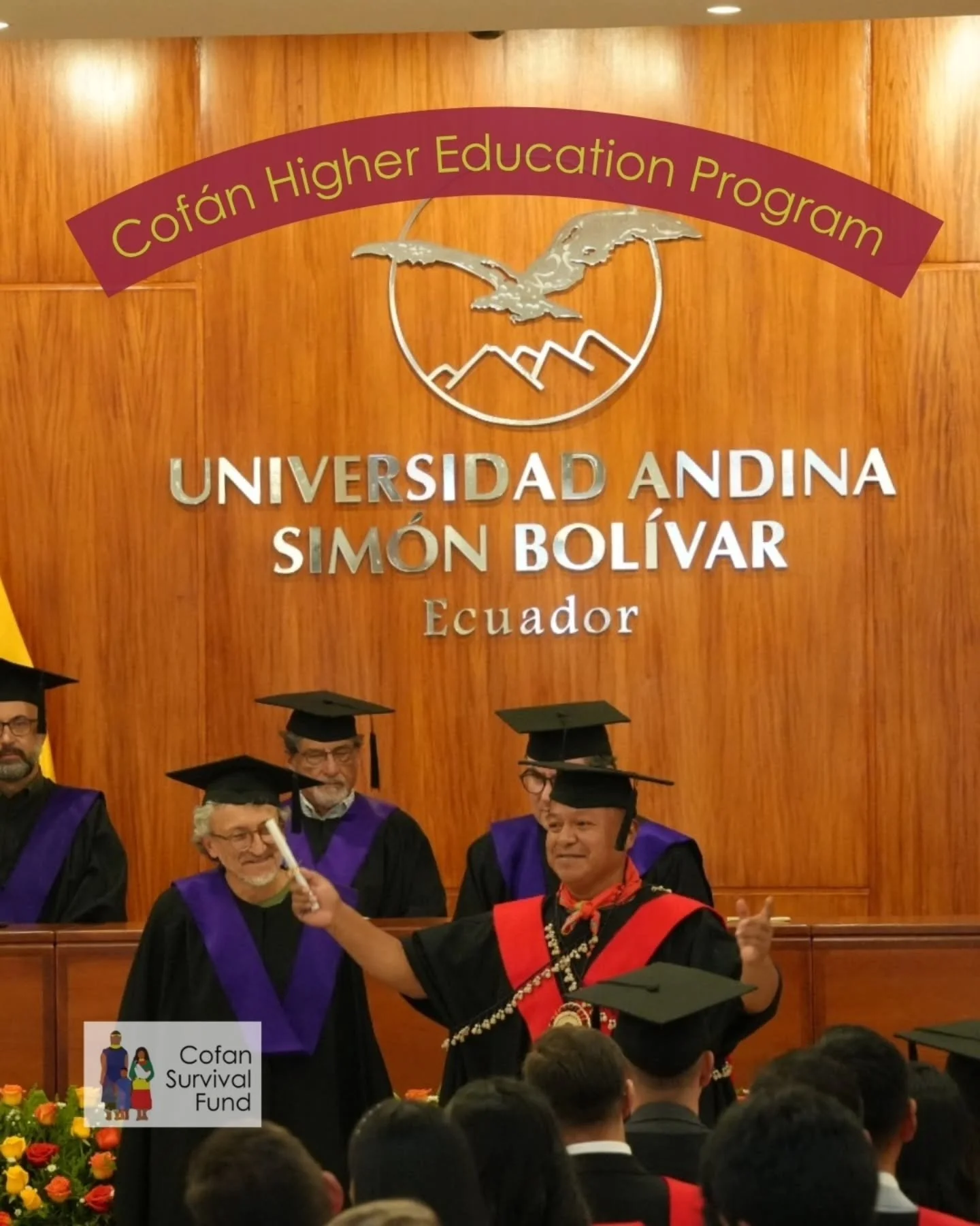 Congratulations to our Cof&aacute;n Higher Education Program graduate, Ra&uacute;l Quieta. He began his studies in Quito from a young age with the, support of the Fundaci&oacute;n Sobrevivencia Cof&aacute;n, and has completed his graduate studies in 