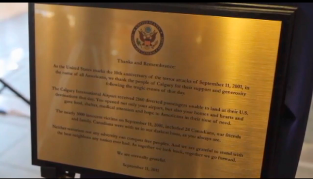 2011 Calgary Airport Memorial Plaque - Calgary, Alberta, Canada