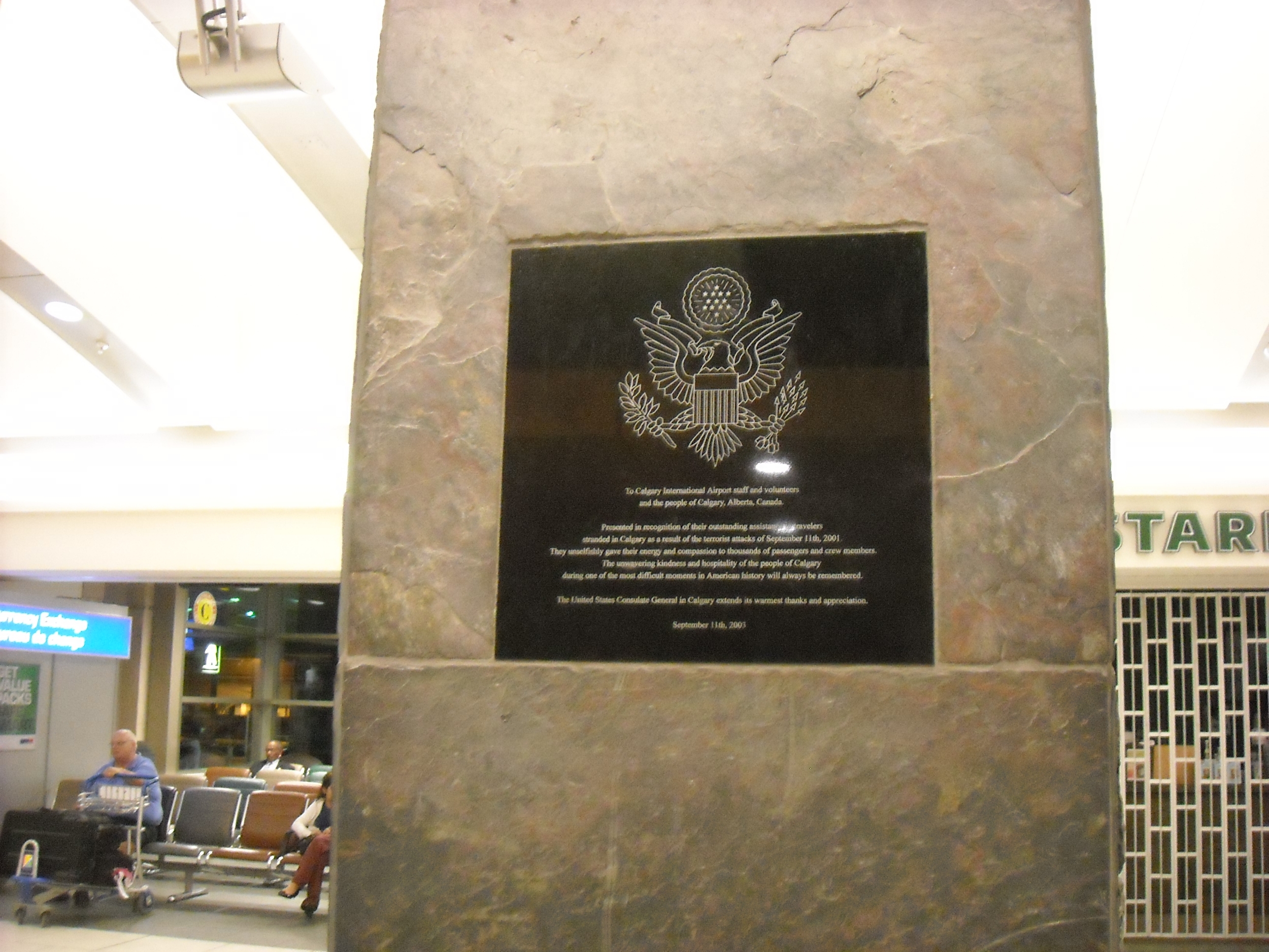 2003 Calgary Airport Memorial Plaque - Calgary, Alberta, Canada