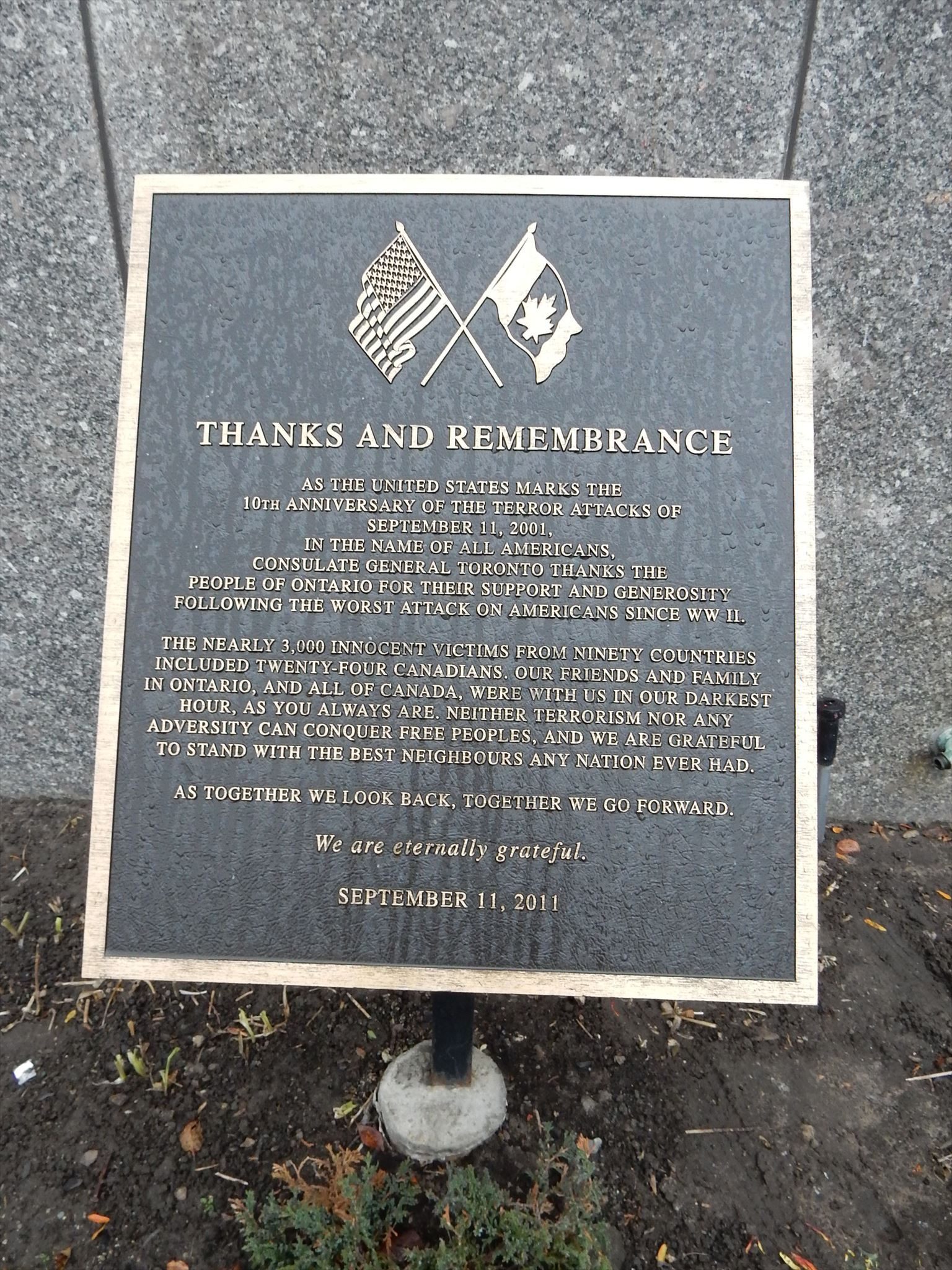 Thanks and Remembrance - Toronto, Ontario, Canada