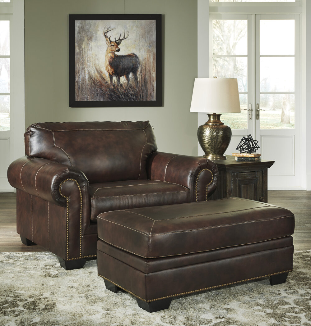 Leather Chair Half And Ottoman, Oversized Leather Chairs