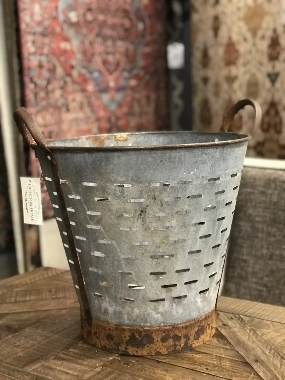 Perforated Organizational Bin Olive Bucket Inspired Bucket Magazine