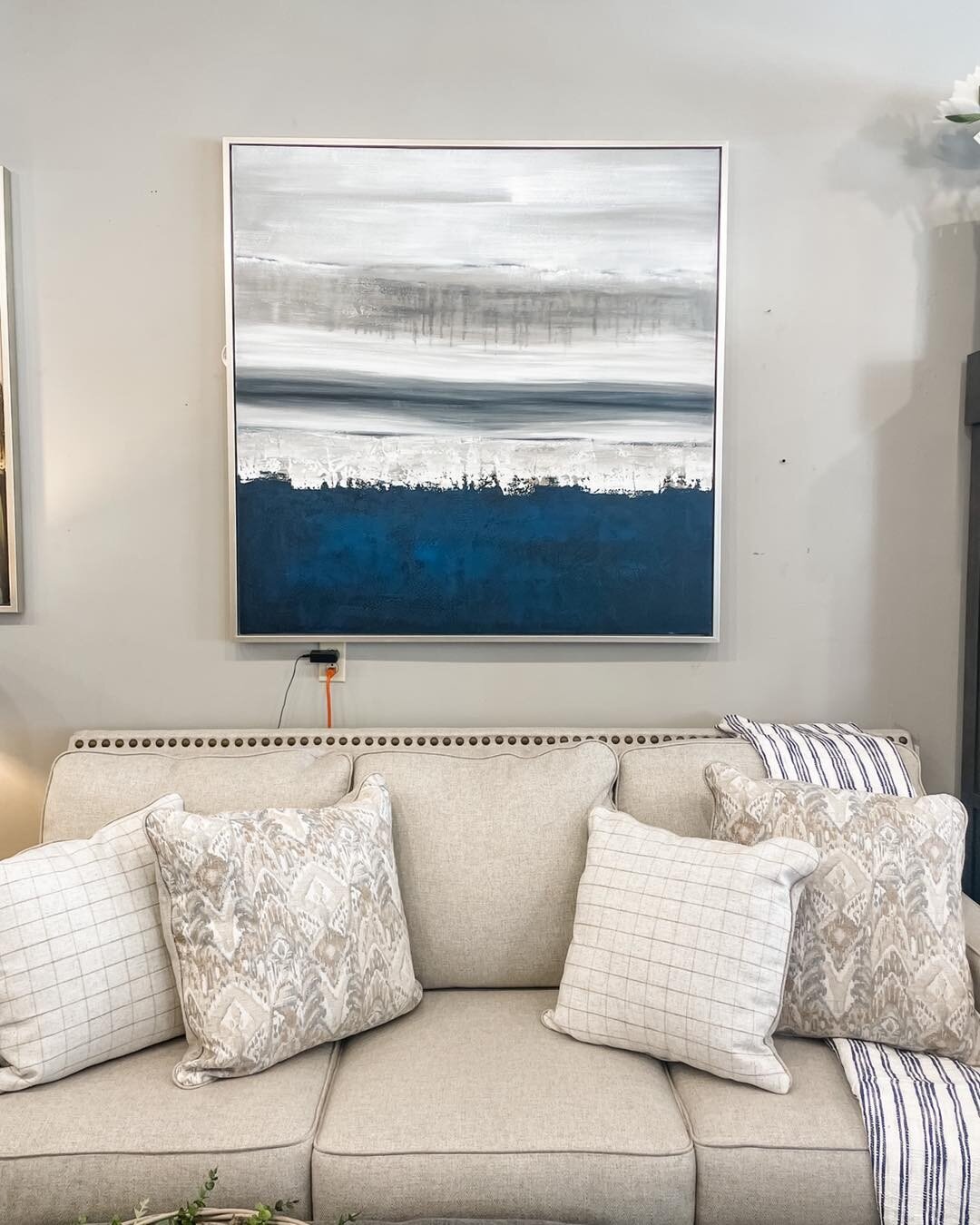 We can&rsquo;t decide if this artwork makes us want to go to the beach 🏖  or to outer space 🪐. What do you think? 

All art work and art decor is 15% off, so don&rsquo;t miss your chance to shop! If shopping online use code &ldquo;ART15&rdquo; at c