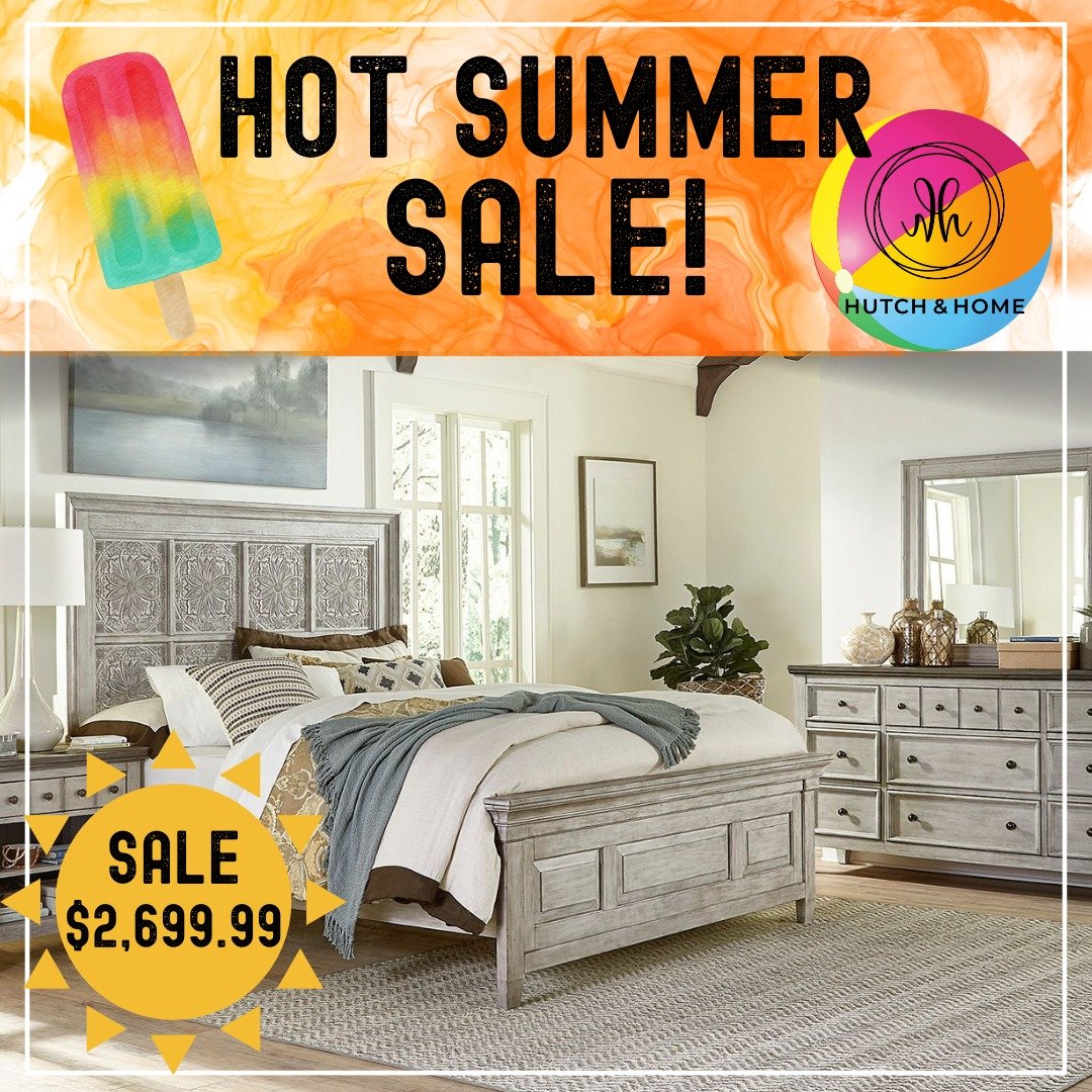 The weather may be cooling down outside, but the deals are heating up here at Hutch &amp; Home 🔥🔥

Stop in today and check out some great deals and discounts like this 4 p.c Bedroom Set! The beautifully carved headboard will add just the right amou