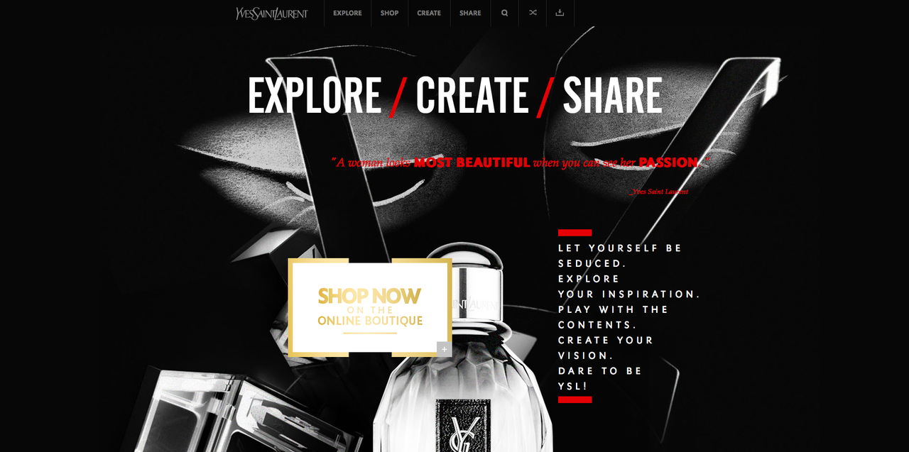 Beauty and cosmetics webby award winning site: Explore YSL - Yves Saint Laurent
Source: View Site