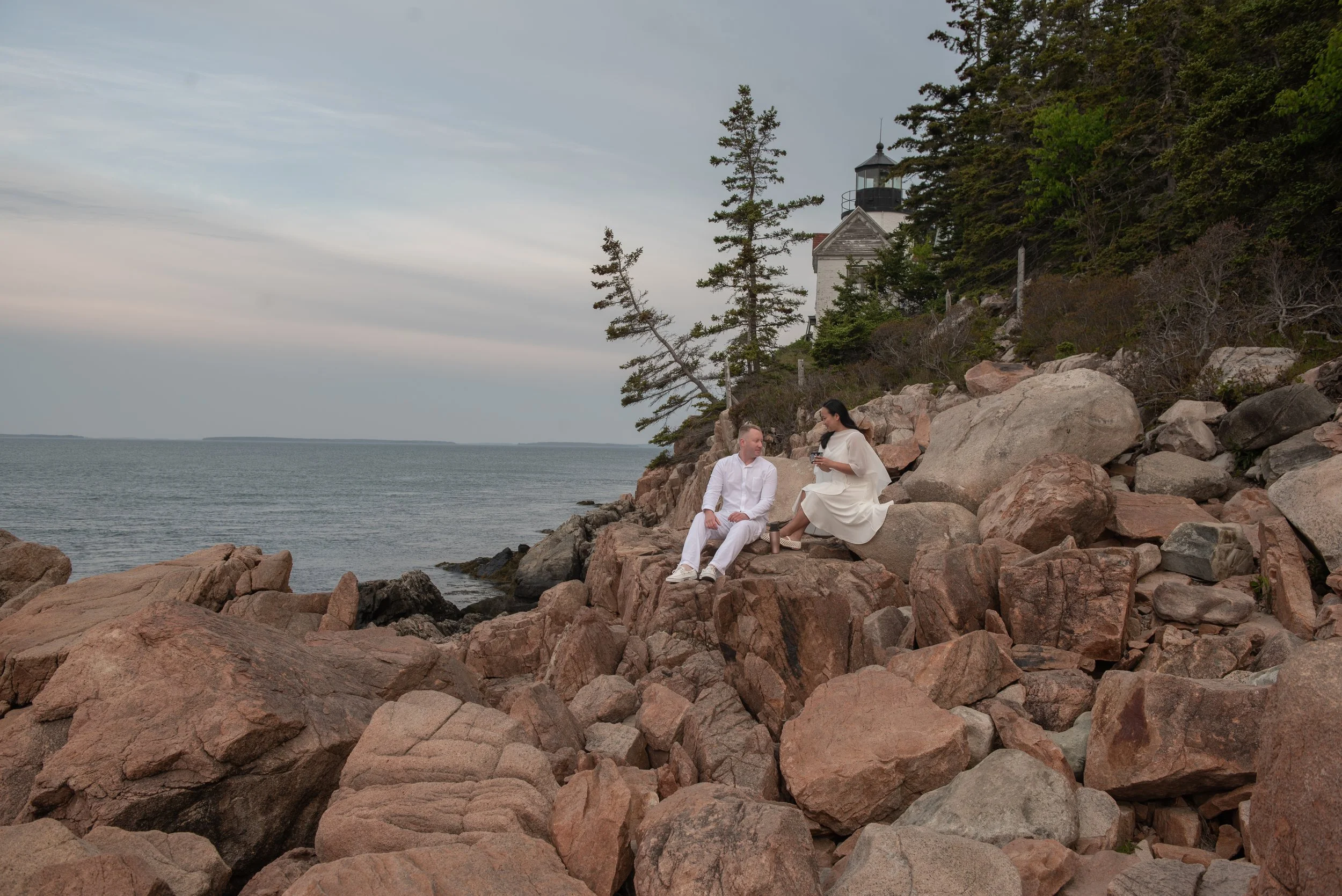 A Sunrise Bass Harbor Head Lighthouse Elopement