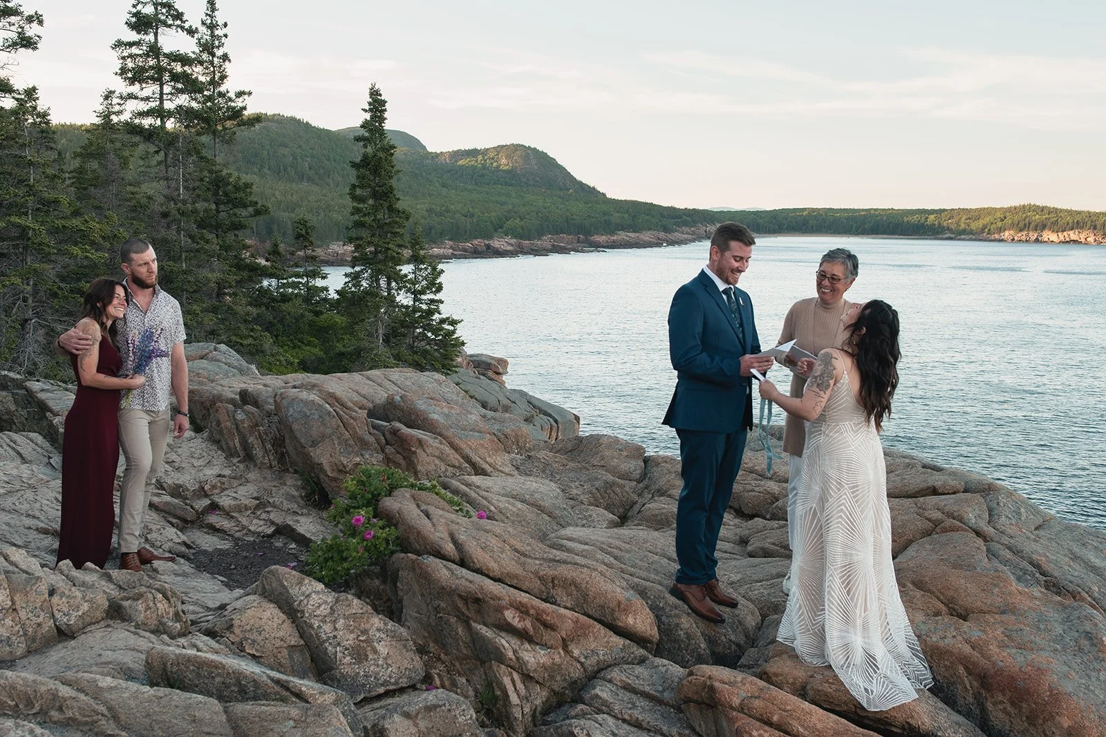 otter cliff elopement in acadia national park