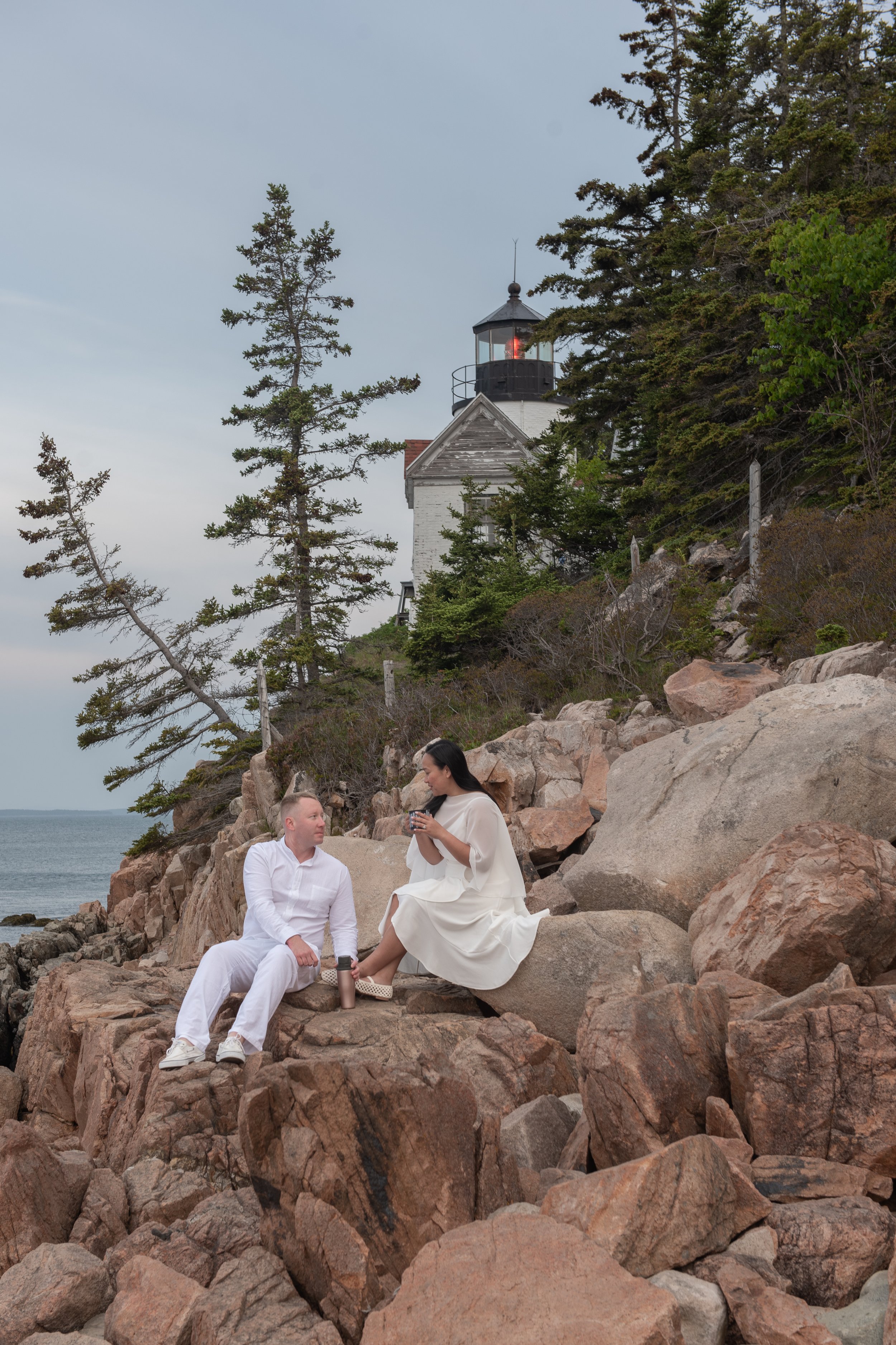 bass harbor lighthouse elopement acadia