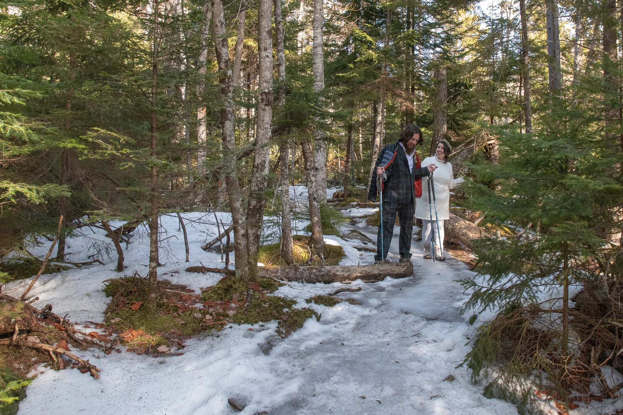 winter acadia elopement