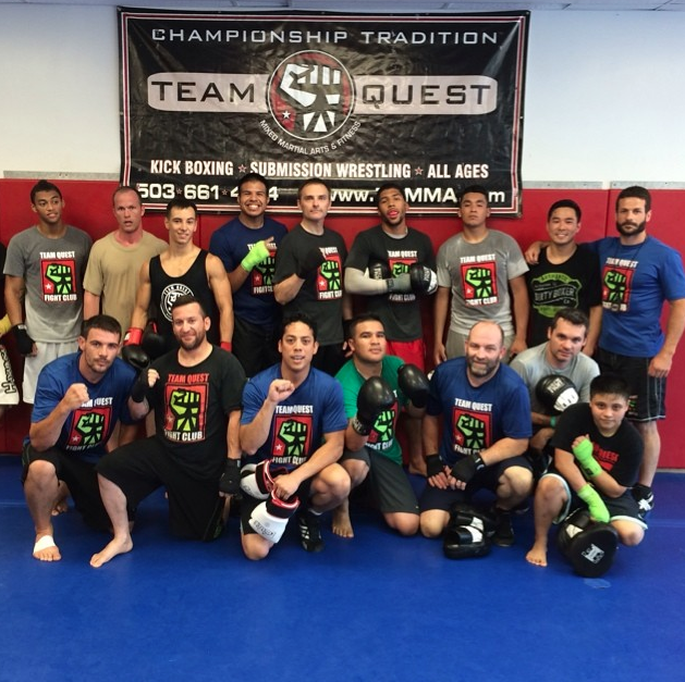Boxing class, smiles all around.