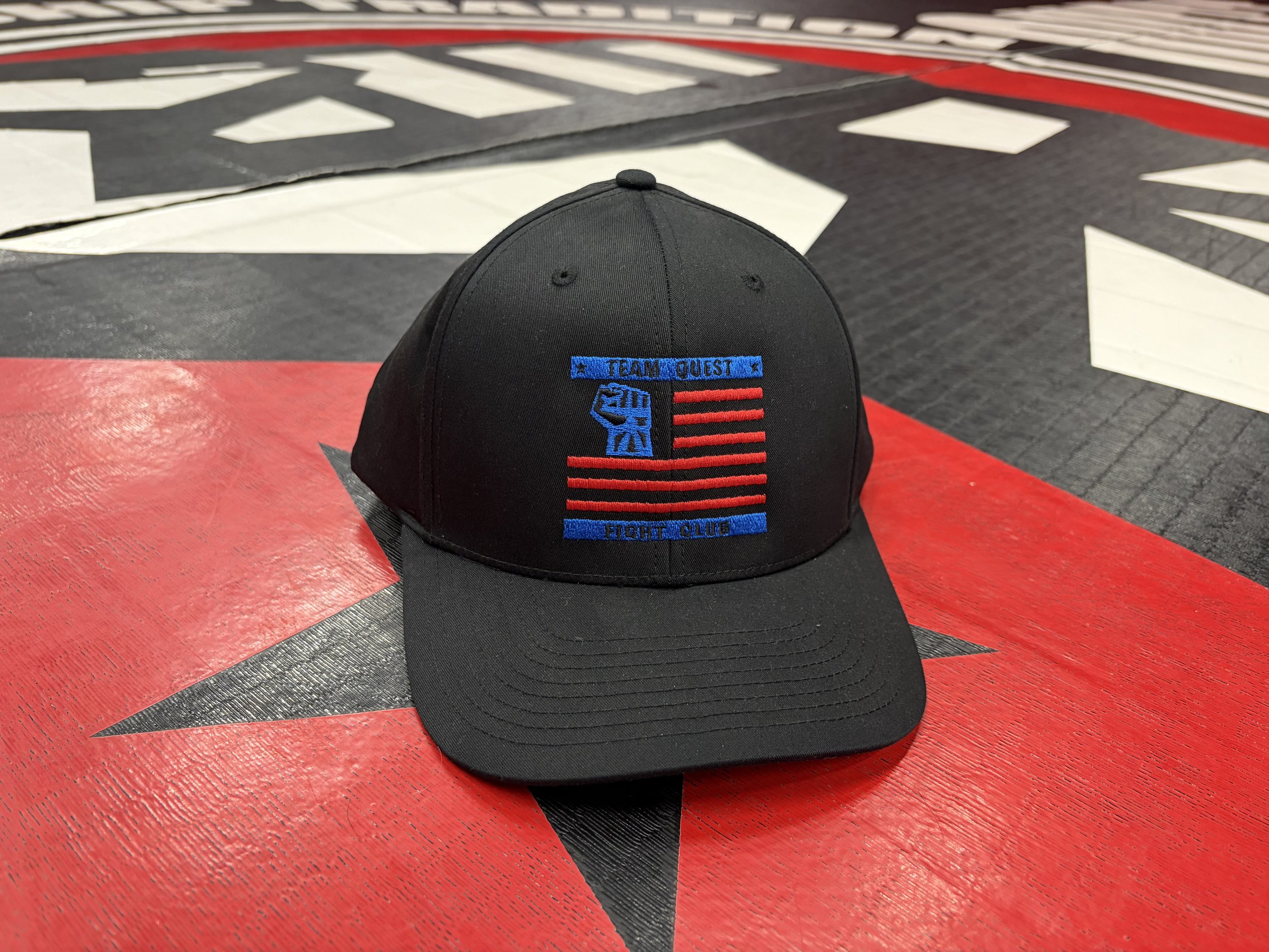 Team Quest Fight Club USA American Flag Logo Baseball Hat