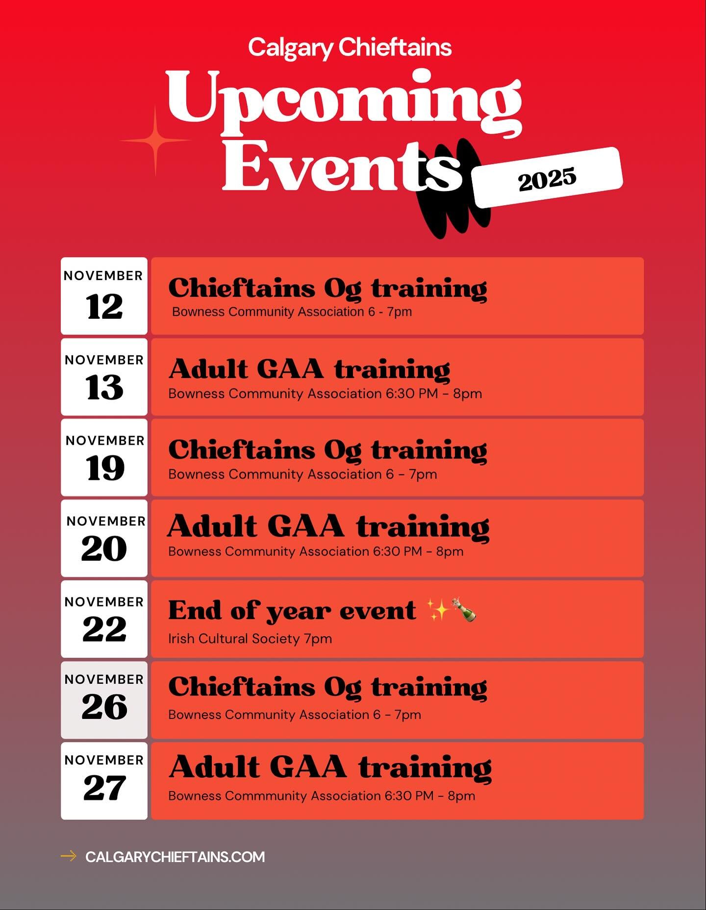 As we countdown to Christmas, 
Presenting the schedule for November and December,  plenty going on with 2 great nights out you don&rsquo;t want to miss 🧑&zwj;🎄🎄