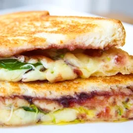 Cheddar and Cherry Preserves Grilled Cheese Sandwich