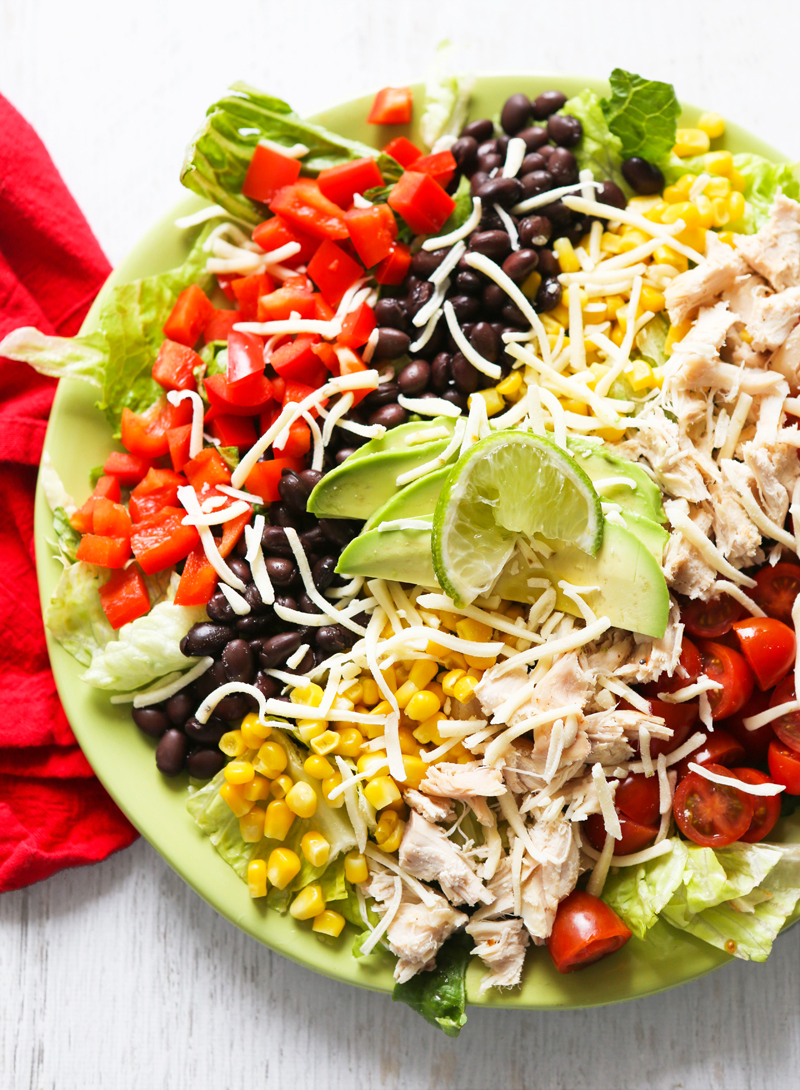 top view of southwest chicken salad