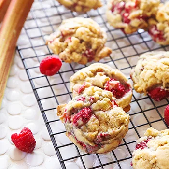 Rhubarb Raspberry Cookies