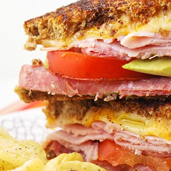 Leftover Lunch Meat Grilled Cheese Sandwich