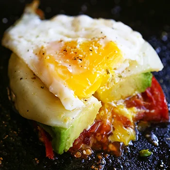 Fried Egg and Tomato Breakfast Stack
