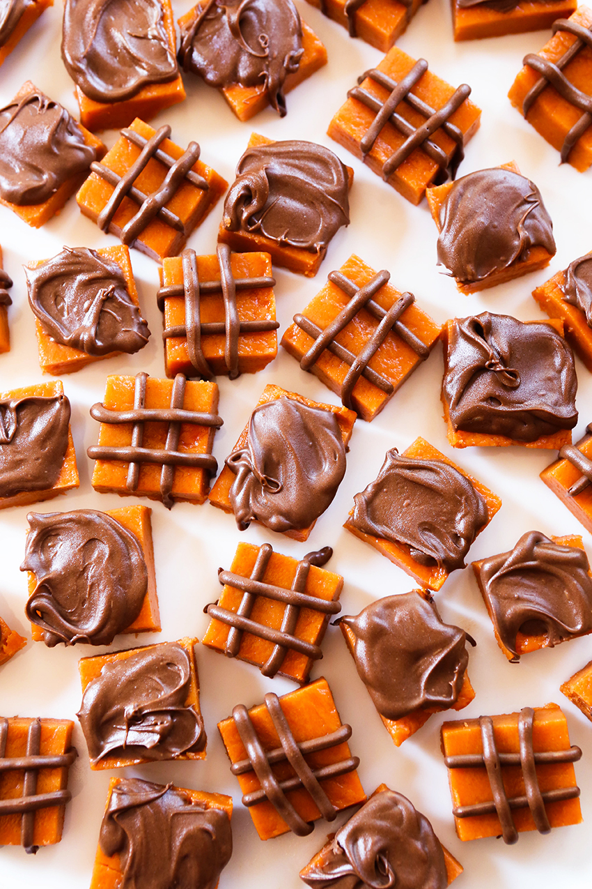 top view of homemade butterfinger bites