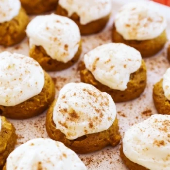 Pumpkin Cookies with Cream Cheese Frosting