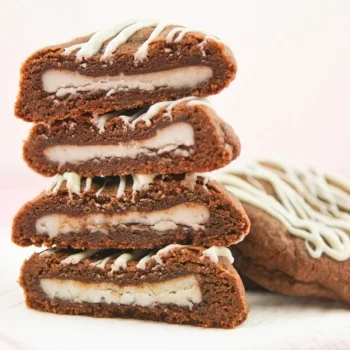 Double Chocolate Cookies with a Peppermint Patty Surprise