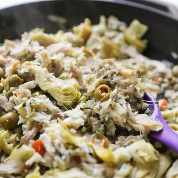 Artichoke Chicken Rice Skillet