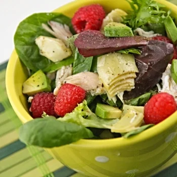 Chicken Raspberry Salad with Lemony Vinaigrette